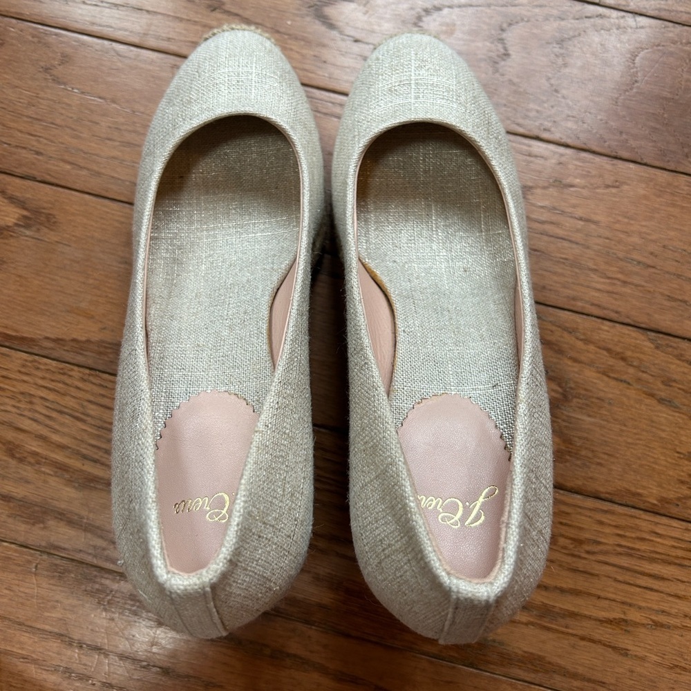 J. Crew Seville Espadrille Wedges in Metallic Gold Canvas - Picture 5 of 12